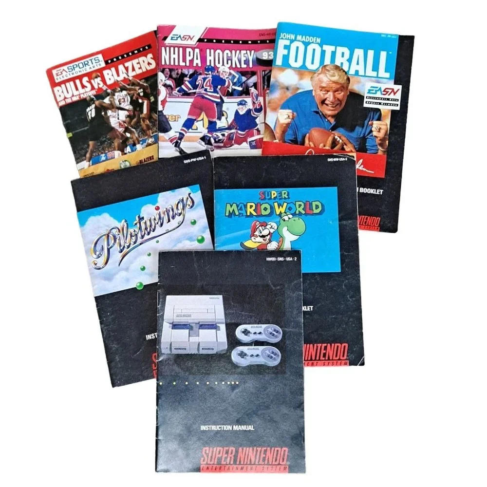 Vintage Super Nintendo NES Instruction Manual Booklets Super Mario Pilotwings x
